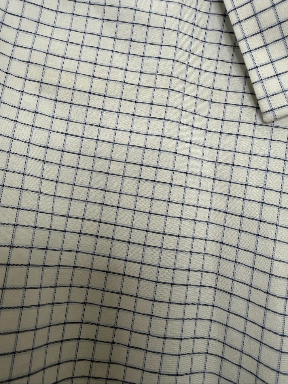 Banana Republic Grant Slim Fit Non-Iron 100% Cotton Dress Shirt Blue Check Sz L